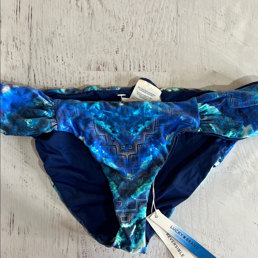 Lucky Brand Blue Tie-Dye Bikini Bottom, NWT size small